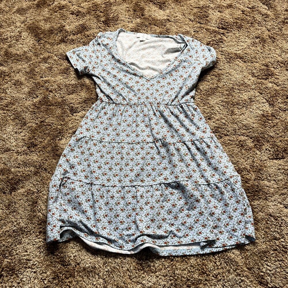 Ivy & Main Women's Ditsy Floral Mini Dress Short Sleeve Lightweight Size Medium